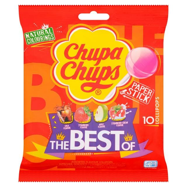 Chupa Chups the Best Assorted Flavour Lollipops x10 120g - gallery image 1