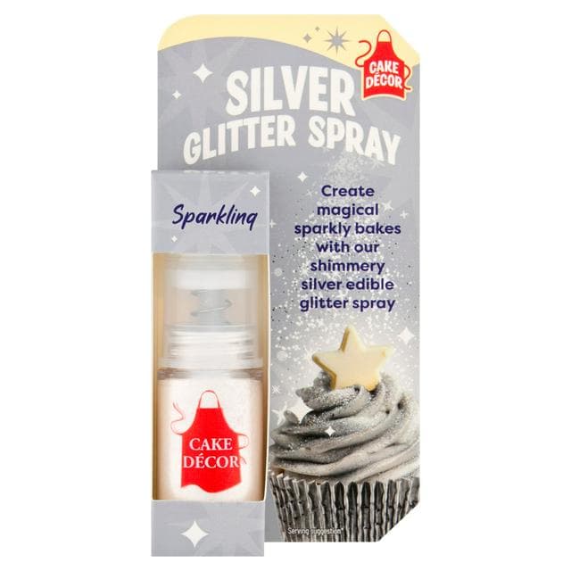 Cake Decor Silver Glitter Spray 4g - gallery image 1