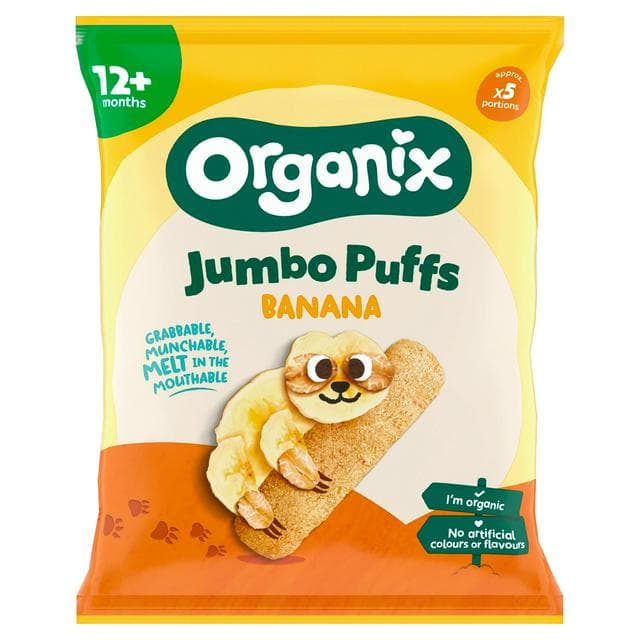 Organix Banana Weaning Wands Organic Baby Puffs 6 months+ 25g - gallery image 1