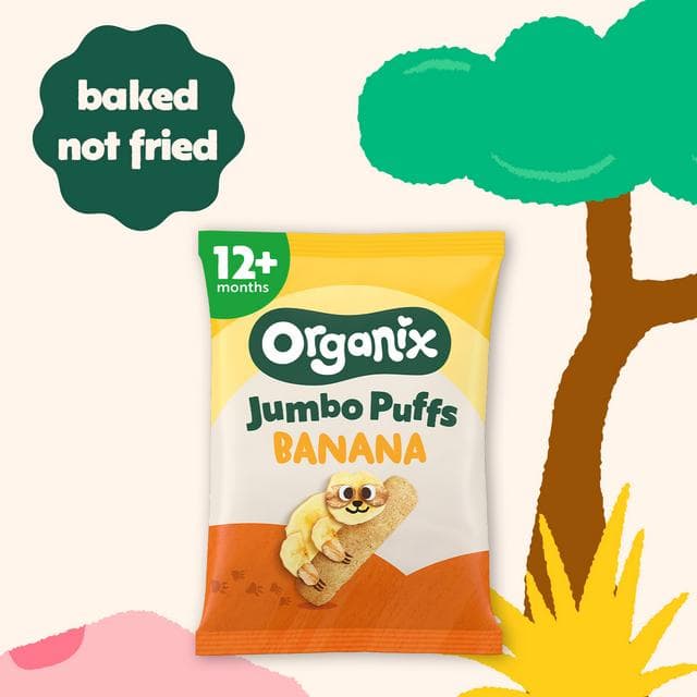 Organix Banana Weaning Wands Organic Baby Puffs 6 months+ 25g - gallery image 3