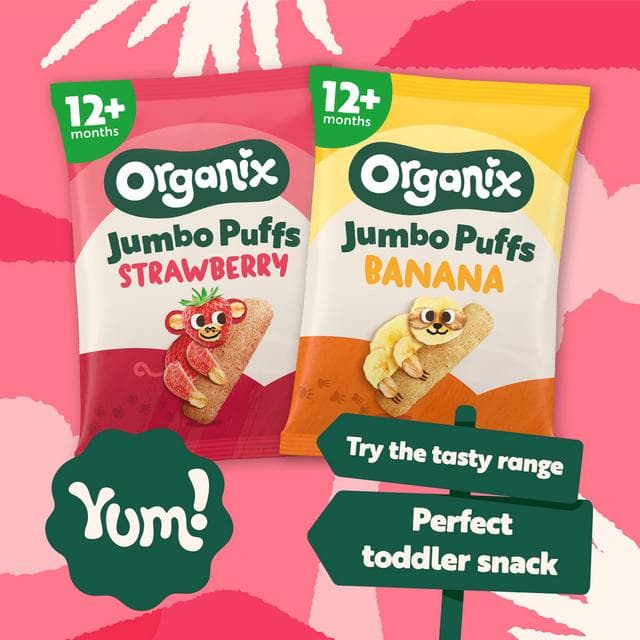Organix Banana Weaning Wands Organic Baby Puffs 6 months+ 25g - gallery image 4