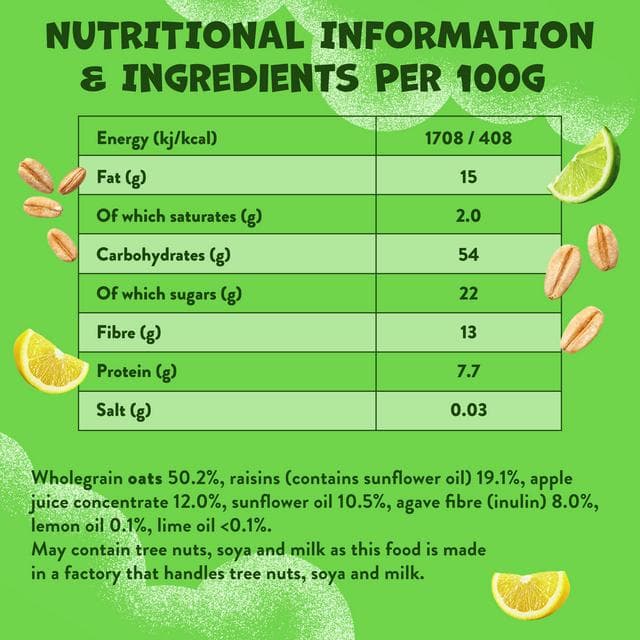 Goodies 6 x 23g Lemon & Lime Multipack Kids Snack Oat Bars - gallery image 4