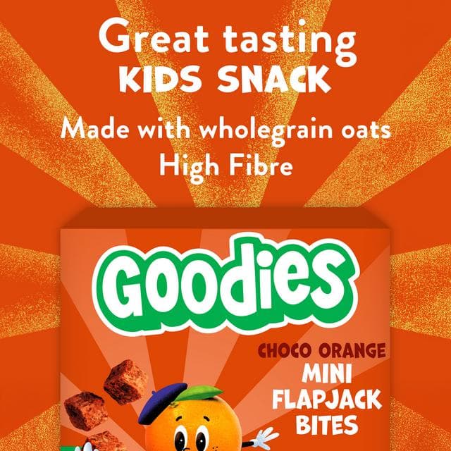 Goodies Chocolate Orange Mini Flapjack Oat Bar Bites Kids Snacks Multipack 4 x 23g - gallery image 2