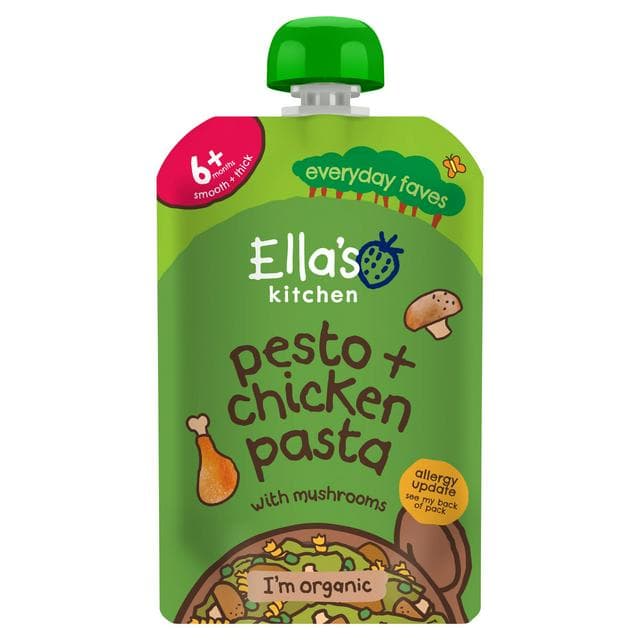 Ella's Kitchen Organic Chicken Pesto Pasta Baby Food Pouch 6+ Months 100g - gallery image 1