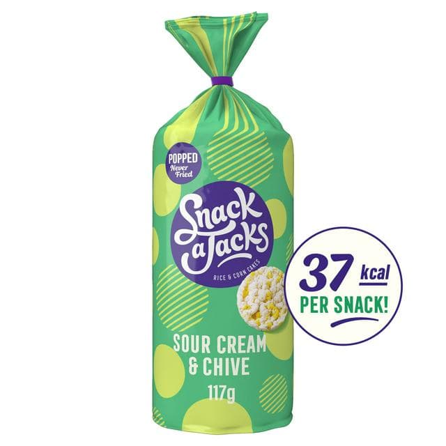 Snack a Jacks Sour Cream & Chive Sharing Rice Cakes 117g - gallery image 1