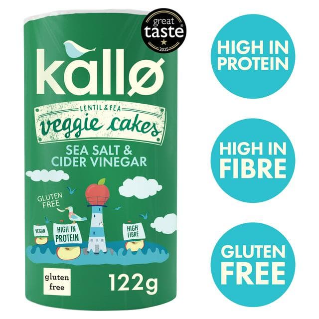 Kallo Lentil & Pea Veggie Cakes Sea Salt & Cider Vinegar 122g - gallery image 1