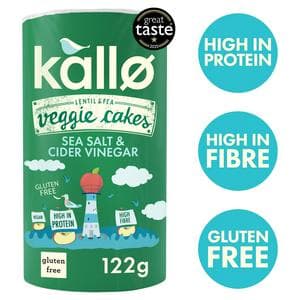 Kallo Lentil & Pea Veggie Cakes Sea Salt & Cider Vinegar 122g