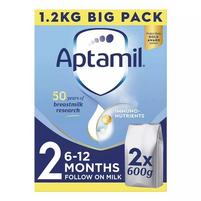 Aptamil 2 Follow On Baby Milk Formula Powder 6-12 Months Big Pack 1.2kg - gallery image 1