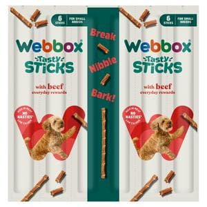 Webbox 6 x 5g Tasty Sticks with Beef Dog Treats