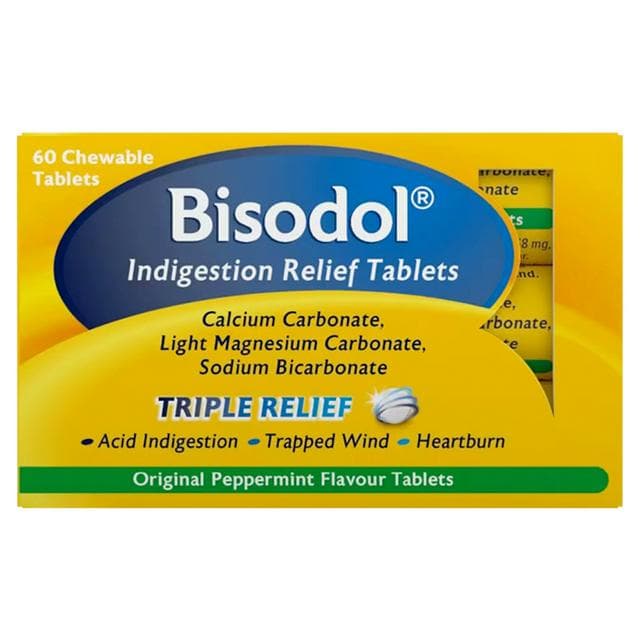 Bisodol Original Peppermint Flavour Chewable Tablets x60 - gallery image 1