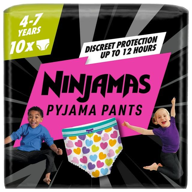 Pampers Ninjamas Pants Girls 4-7years x10 - gallery image 1