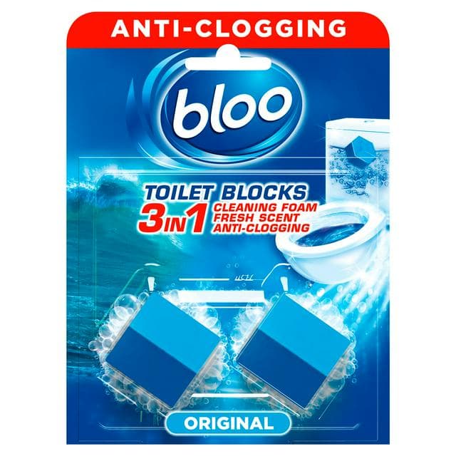Bloo 2in1 In Cistern Original Blue Toilet Blocks 2 x 50g - gallery image 1