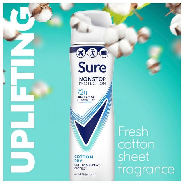 Sure Cotton Dry Nonstop Protection Anti Perspirant Deodorant Travel Size 75ml - gallery image 3