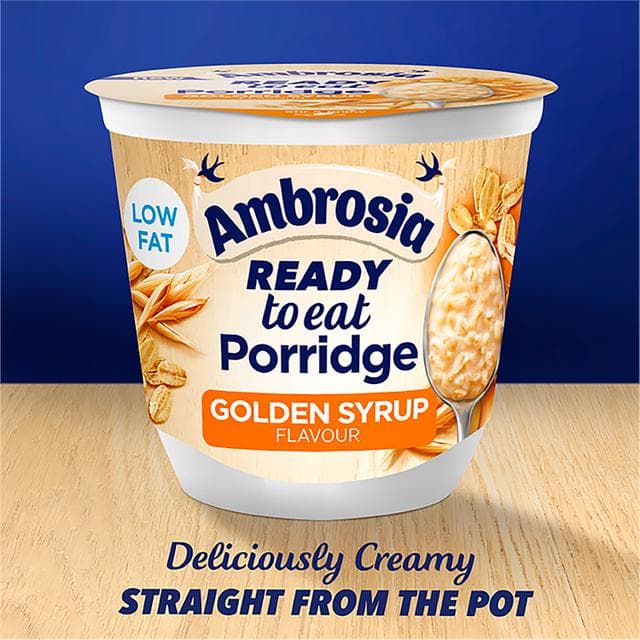 Ambrosia Ready to Eat Porridge Oat Cereal Pot Golden Syrup 210g - gallery image 3