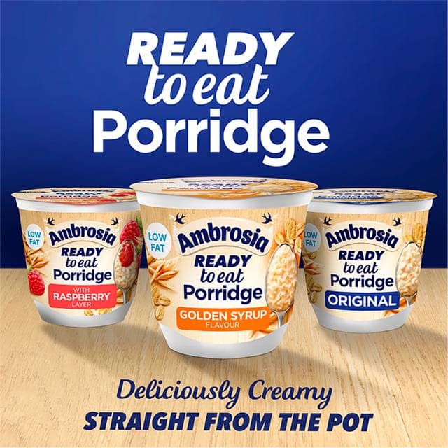 Ambrosia Ready to Eat Porridge Oat Cereal Pot Golden Syrup 210g - gallery image 4