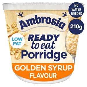 Ambrosia Ready to Eat Porridge Oat Cereal Pot Golden Syrup 210g