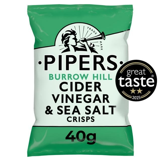 Pipers Burrow Hill Cider Vinegar & Sea Salt Crisps 40g - gallery image 1