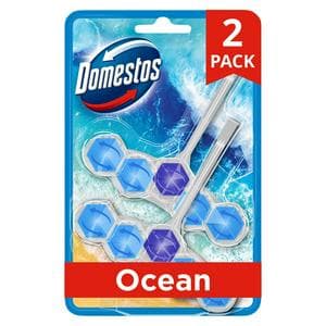 Domestos Power 5 Ocean Toilet Freshener Rim Block Cleaner Duo Pack x2 50g