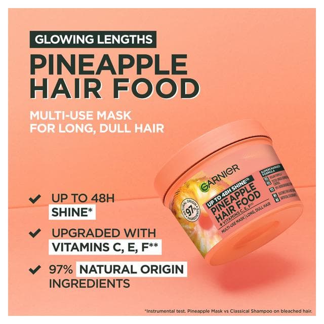 Garnier Ultimate Blends Glowing Lengths Pineapple & Amla Hair Food 3 in 1 Hair Mask Treatment 400ml - gallery image 4