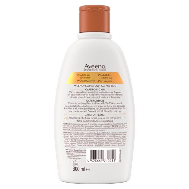 Aveeno Hydrating Oat Milk Scalp Soothing Shampoo for Dry Hair 300ml - gallery image 3
