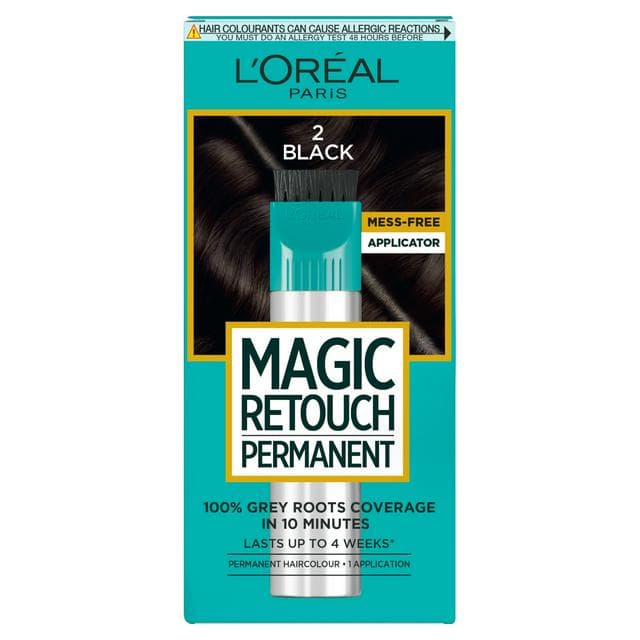 L'Oréal Magic Retouch Permanent Root Concealer Touching Up Black 2 Grey Hair Dye - gallery image 1