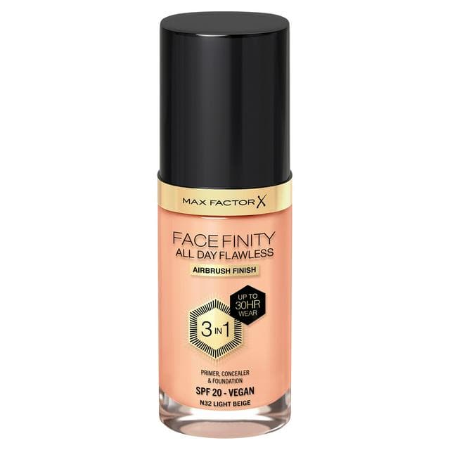 Max Factor All Day Flawless 32 Light Beige Foundation 30ml - gallery image 1