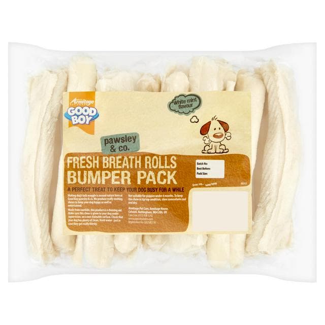 Good Boy Pawsley & Co Fresh Breath Rolls Bumper Pack White Mint Flavour Dog Treat - gallery image 1