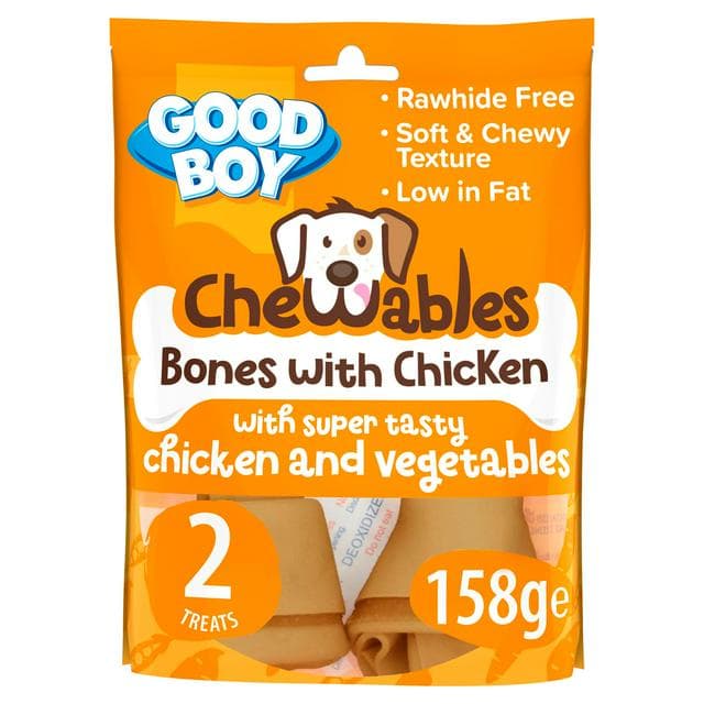 Good Boy Chewables Medium Chicken Bones Rawhide Free Dog Treats 158g - gallery image 1