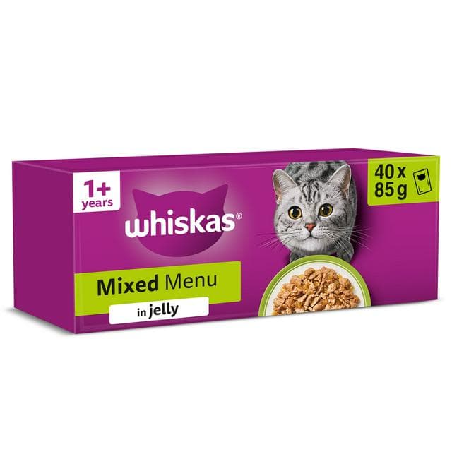 Whiskas 1+ Mixed Menu in Jelly Adult Wet Cat Food Pouches 40 x 85g - gallery image 1