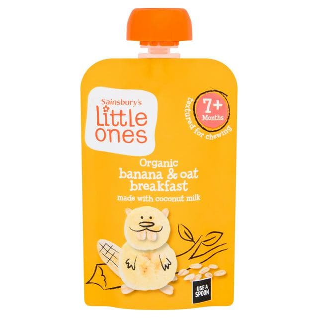Sainsbury's Little Ones Organic Banana & Oat Breakfast 7+ Months 100g - gallery image 1