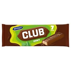 McVitie's Club Mint Biscuit Bars Multipack 7 x 22g
