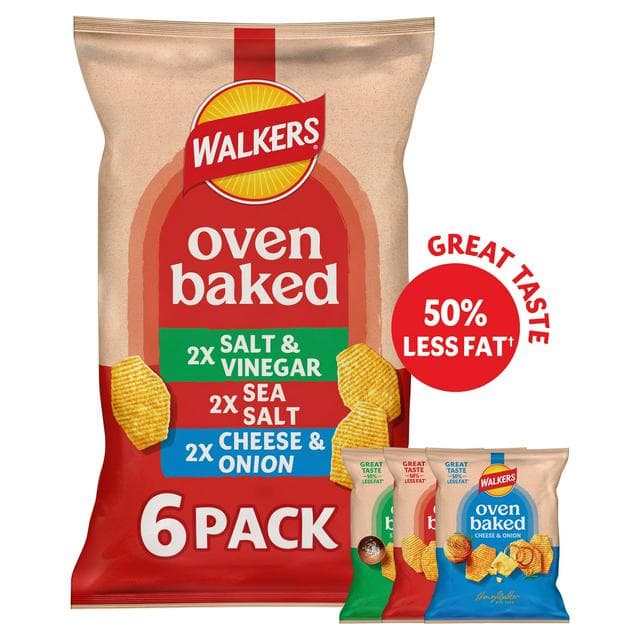 Walkers Baked Variety Multipack Crisps Snacks 6x22g - gallery image 1