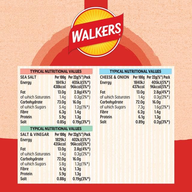 Walkers Baked Variety Multipack Crisps Snacks 6x22g - gallery image 3