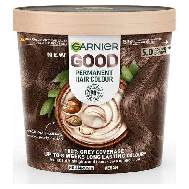 Garnier Good Permanent No Ammonia Formula 100% Grey Coverage 5.0 Coffee Roast Brown Hair Dye - gallery image 1
