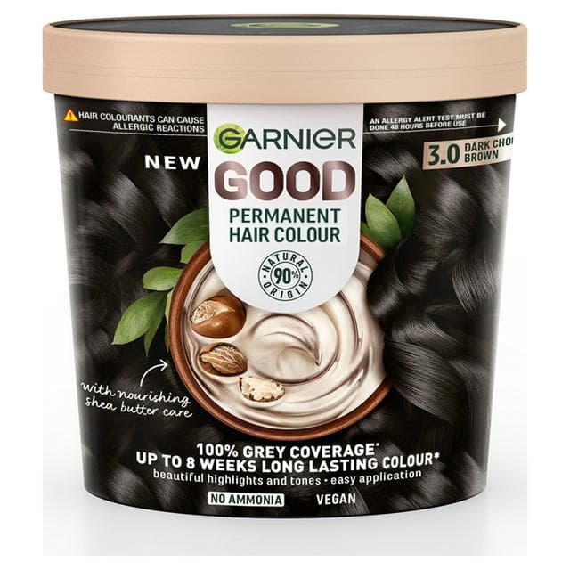 Garnier Good Permanent No Amonia Formula 100% Grey Coverage 3.0 Dark Chocolate Brown Hair Dye - gallery image 1