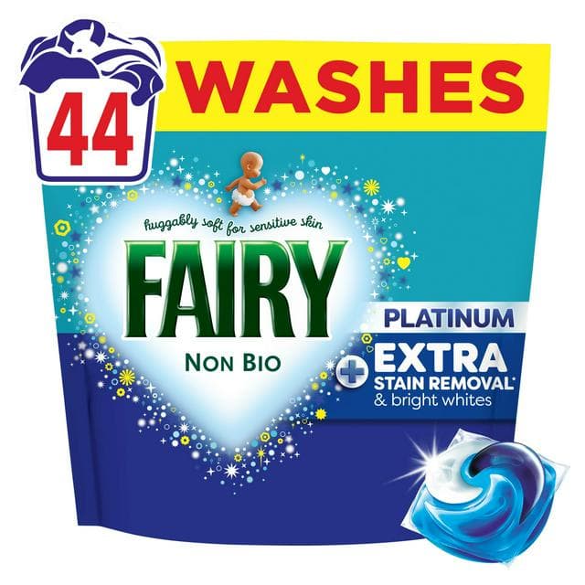 Fairy Non Bio Platinum Pods Laundry Detergent Washing Capsules Extra Stain Removal 44 Washes - gallery image 1