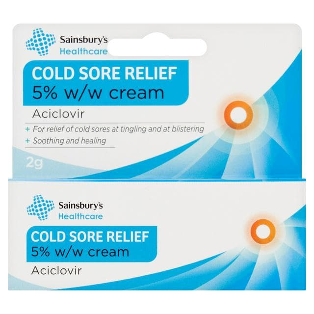 Sainsbury's Healthcare Cold Sore Relief 5% w/w Cream Aciclovir - gallery image 1