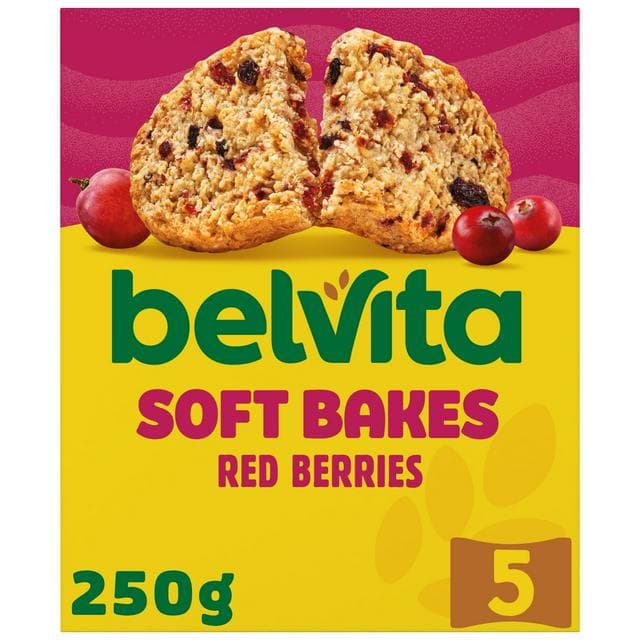 Belvita 5 x 50g Soft Bakes Multipack Red Berries Cereal Snack Bars - gallery image 1
