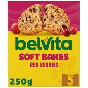 Belvita 5 x 50g Soft Bakes Multipack Red Berries Cereal Snack Bars