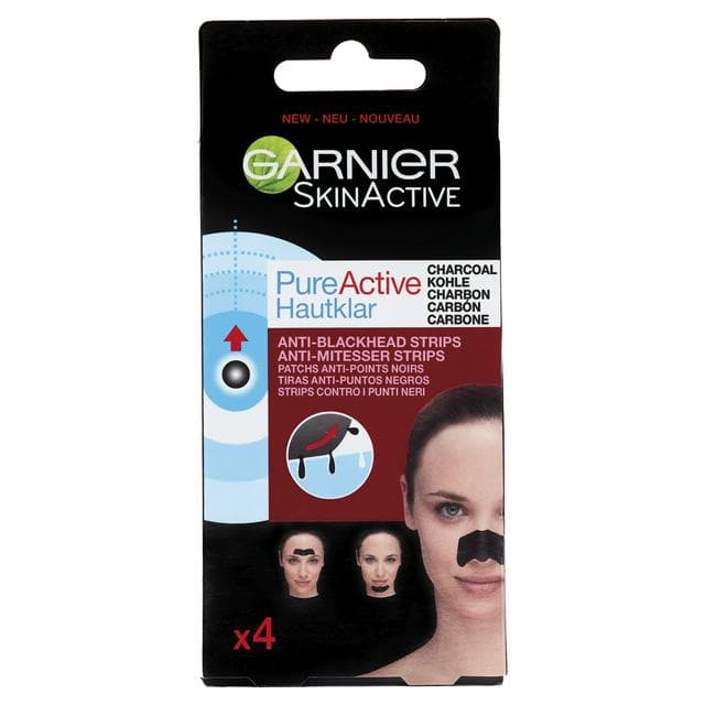Garnier Pure Active Anti Blackhead Charcoal Nose Strips x4 - gallery image 1