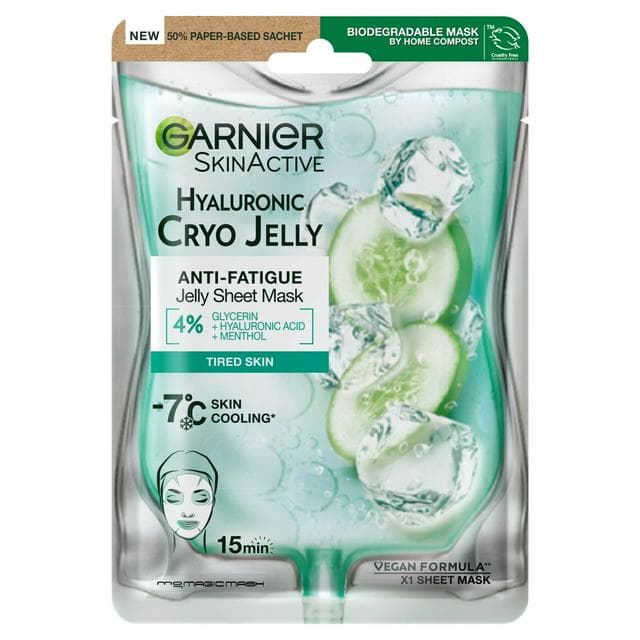 Garnier Anti-Fatigue Hyaluronic Acid & Icy Cucumber Cryo Jelly Face Mask - gallery image 1
