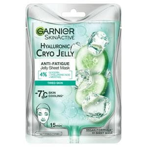 Garnier Anti-Fatigue Hyaluronic Acid & Icy Cucumber Cryo Jelly Face Mask