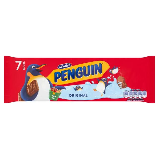 McVitie's Penguin Original Biscuit Bar Multipack 7 x 24.6g - gallery image 1