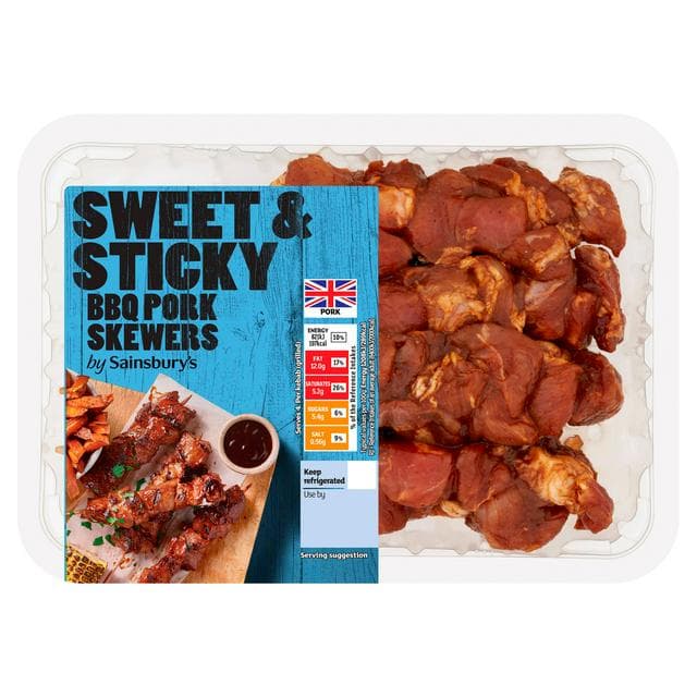 Sainsbury's Sweet & Sticky BBQ Pork Skewers 420g - gallery image 1