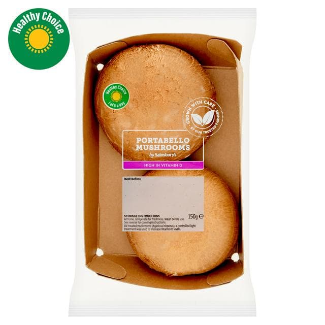 Sainsbury's Portabello Vitamin D Mushrooms 150g - gallery image 1