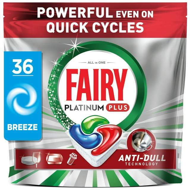 Fairy 36 Platinum Plus Deep Clean Breeze Dishwasher Tablets - gallery image 1