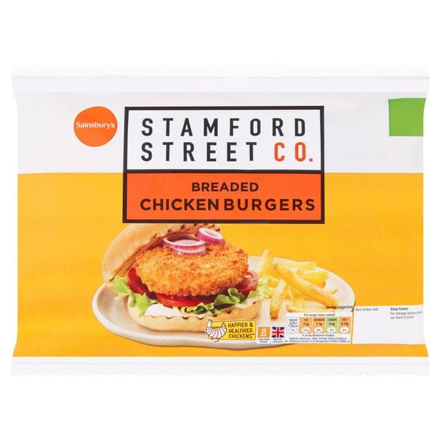 Stamford Street Co. Frozen Breaded British Chicken Burgers 456g - gallery image 1
