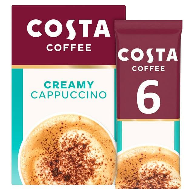 Costa Coffee Creamy Cappuccino Sachets Drinks 6x17g - gallery image 1
