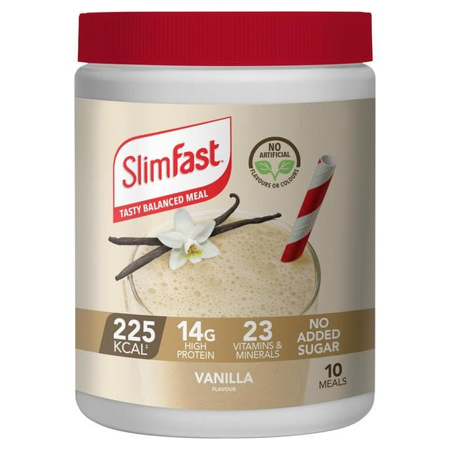 SlimFast Meal Replacement Shake Powder Tin Vanilla Flavour 10 Meals 365g - gallery image 1