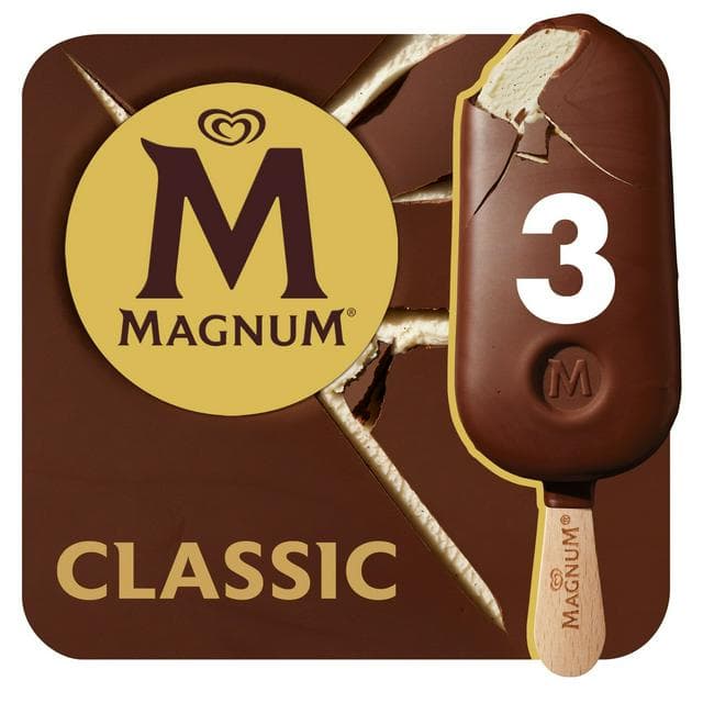 Magnum Classic 3 x 100ml Ice Cream Sticks - gallery image 1